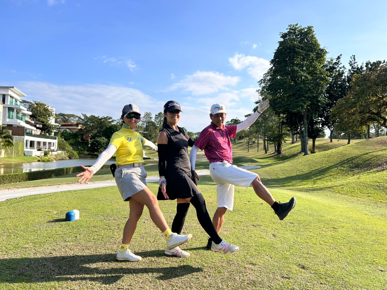 Fun golf outing with friends at a scenic course