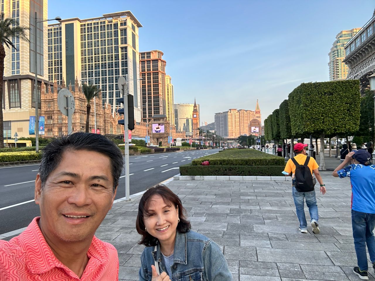 Couple exploring Macau city streets